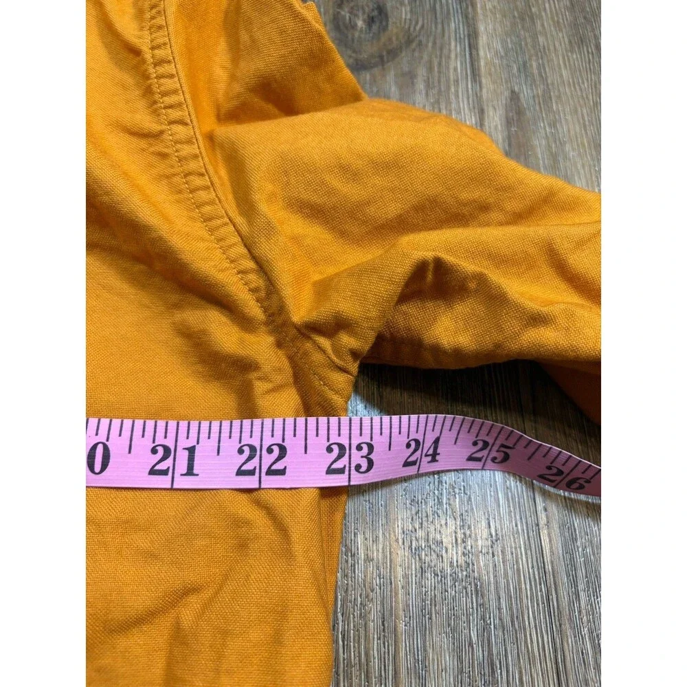 J Crew Shirt Mens L Orange Untucked Fit OCBD Oxford Preppy Luxury Casual